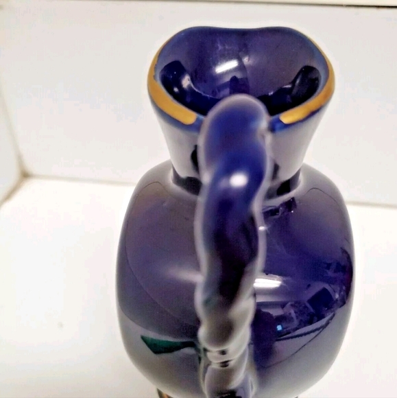 Echt Kobalt Cobalt Blue Vintage Porcelain Vase/Pitcher 4.25" Pre-owned - Picture 3 of 7